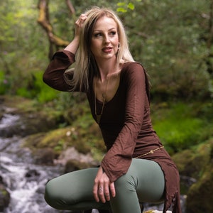 Pixie Hood Dress, hippy festival clothing, boho goa style, psytrance clothing, fairy elven alternative fashion, gothic tunic, tribal earthy,