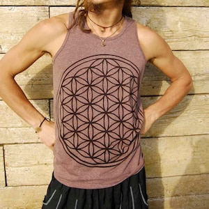 Heilige Geometrie Top für Männer bedruckt Blume des Lebens Mandala Blume des Lebens Yoga Kleidung Shirt T-Shirt Top Herren Kleidung Samen des Lebens MS1F