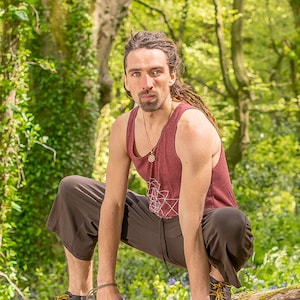 Heilige Geometrie Herenkleding, Yoga Tanks voor Mannen, Sri Yantra Singlet, Spirituele Flower of Life Kleding, Hippy Festival Style, Tai Chi Shirt