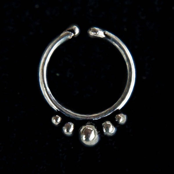 clip on septum ring simple dotted indian sterling silver steampunk bohemian tribal ethnic festival burning man boho chic SS17