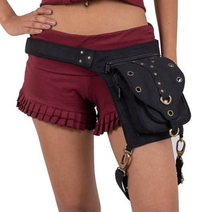 Festival Utility Belt with Leg Strap, Burning Man Holster Pocket Thigh Bag, Plus Size Large Harness Waist pouch, Fanny Pack, Steampunk Belt image 1