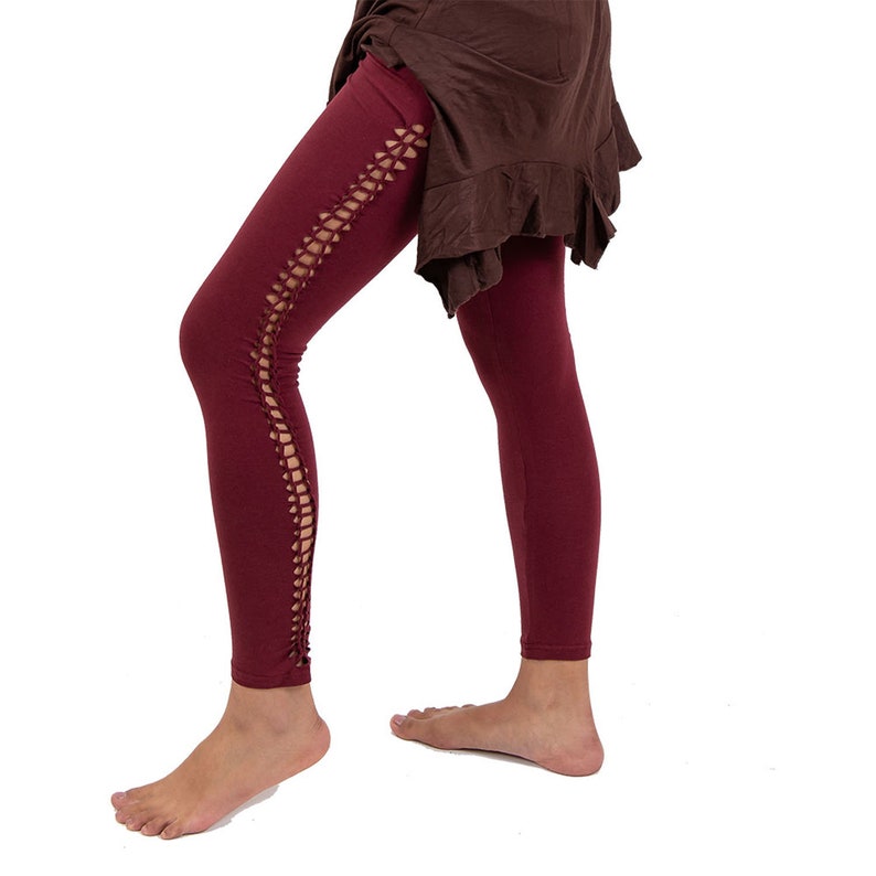 Braided Leggings Cut Slit Yoga Leggings Woven Clothing | Etsy