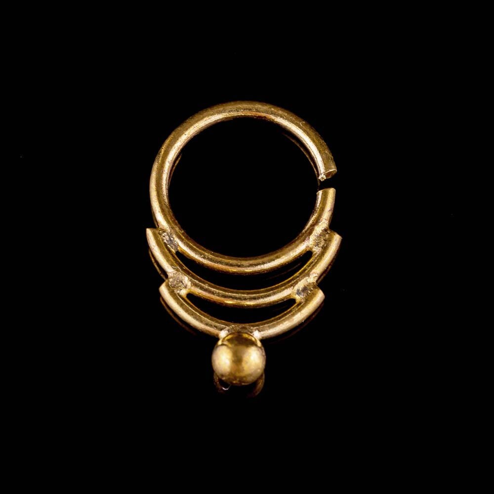 Droplet Brass Septum Ring Gold Real Brass India Ethnic Boho - Etsy