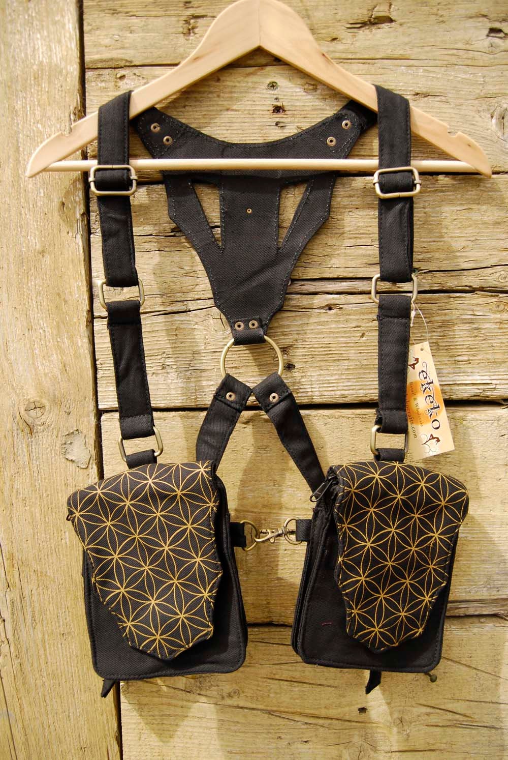 Festival Pocket Utility Holster Vest Shoulder Holster Bag Pouch Cotton Canvas Flower Life Sacred Geometry Print Burning Man Fashion UB11F Etsy