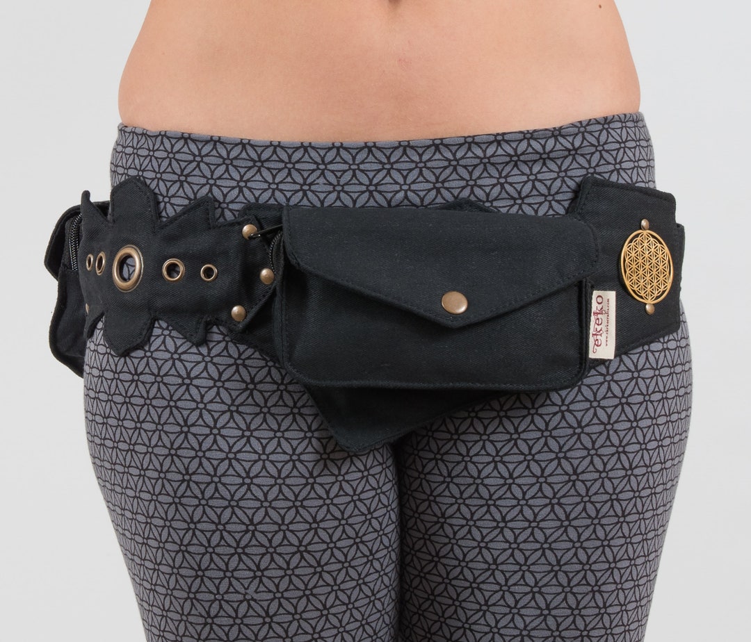 Gothic Boho Fringe Utility Belt || Handmade Leather Waist Belt with Utility Pouch (LT-AB-WB-6103) main image 0