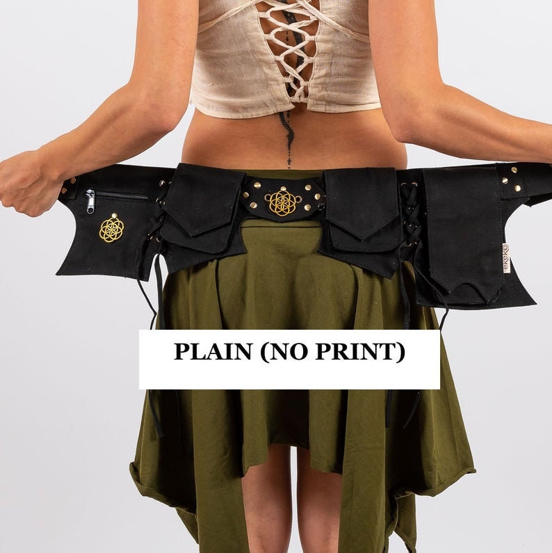 Festival Fanny Pack, Steampunk Pocket Belt, Vegan Leather