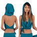 Elven Hooded Top, Boho Pixie Cowl Wrap Top, Forest Faerie Clothing, Rave Outfit, Psy Trance Wear, Sexy Festival Clothes, Goa Hippie Style