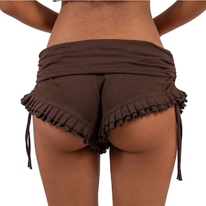 Yoga Shorts, Hooping Clothes, Festival outfit, Frill booty shorts, Sexy Rave outfit, Hot Pants, Hippy clothing, Ruffle Shorts, EDM gear