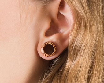 Coconut wood ear plug tunnels gauge earrings hollow 6g 4g 2g 0g 00g 000g 9/16 5/8 11/16 3/4 7/8 1 25mm 22mm 20mm 18mm 16mm 14mm 6mm PL7