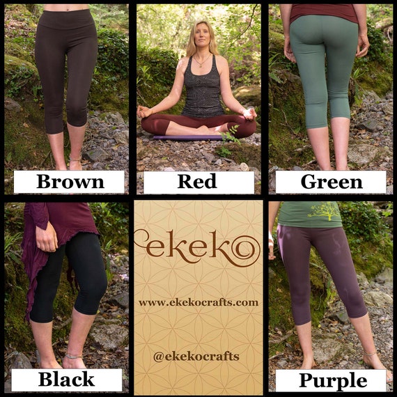 Organic Cotton Cropped Leggings, Alternative Eco Fashion, Yoga