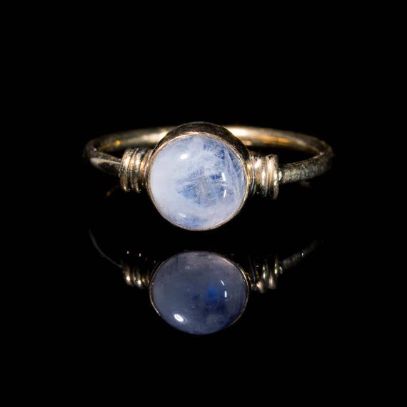 Brass Moonstone Loop Ring