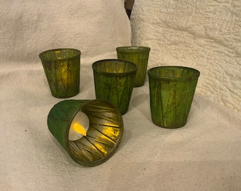 Green Mercury Glass Candle Votives