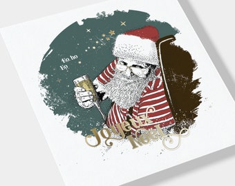 Carte de vœux Noël Humour postcard 12x12cm