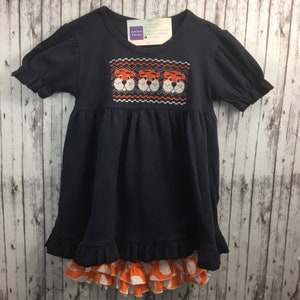 Blue/Orange Tigers, Crimson/White Elephants, Team Spirit Girls Tunic Empire Top with Ruffle at Bottom Free Shipping