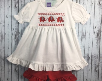 Alabama Team Spirit Girls Tunic Empire Top with Ruffle at Bottom