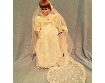 Vintage Porcelain English Bride Doll by Moments Treasured - "Elisabeth"