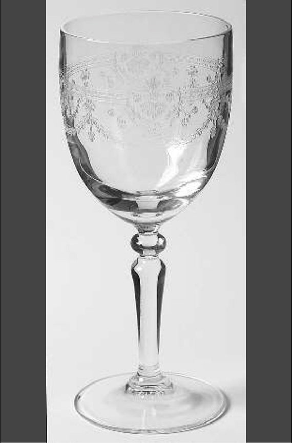 Home & Living Stemware Vintage Pair of Etched Glass Cordials 158 at