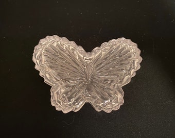 Vintage Lead Crystal Butterfly Trinket Box