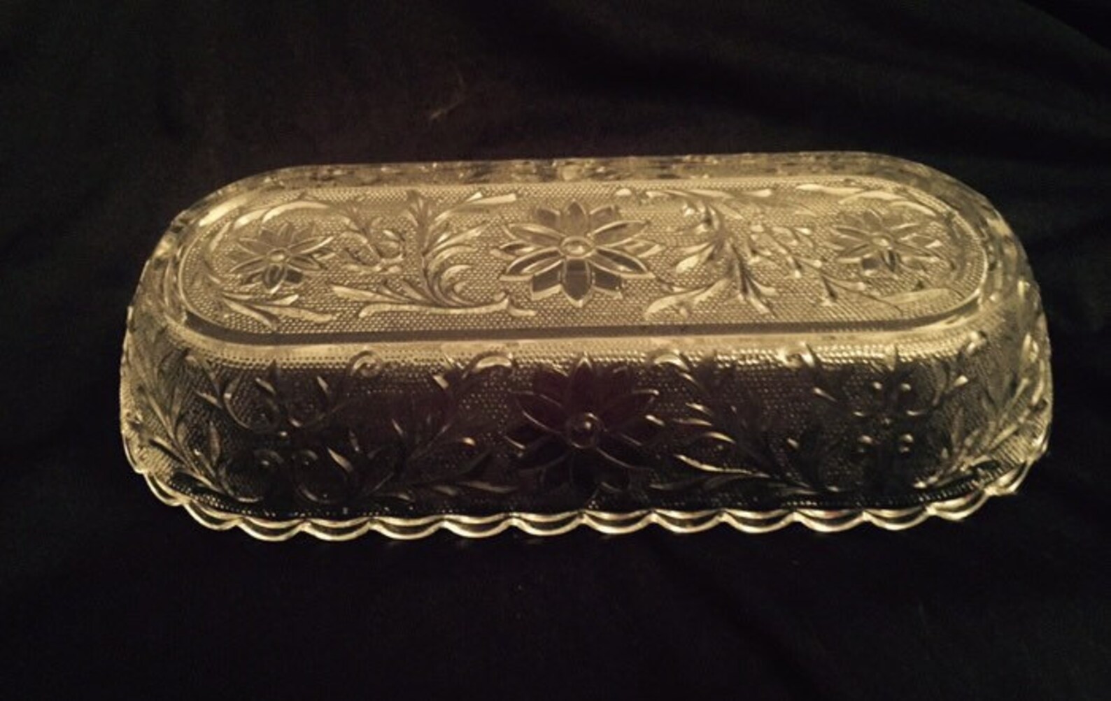 Vintage Cut Glass Pickle Dish Etsy