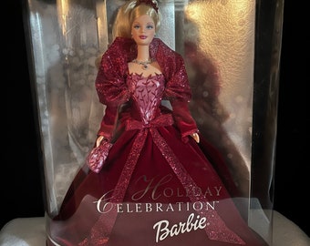 Holiday celebration barbie 2002 value sale