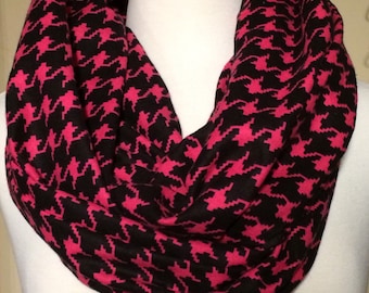 Infinity Scarf Soft Scarves Scarfs Pink Black Print Multi Colored Flannel