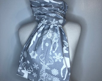 Reindeer Scarf. Flannel Scarf. Fashion Scarves. Infinity Scarf. Snowflake Scarf. Scarves. Snowflake Scarf. Loop Scarf. Grey Scarfs.