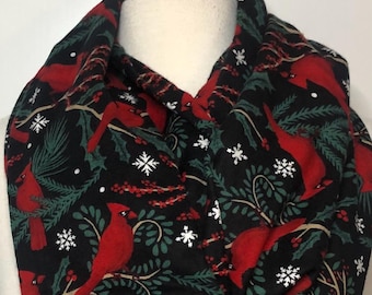 Cardinal Scarf Infinity Bird Scarf Gift for Her Christmas Gift Fall Loop Scarves