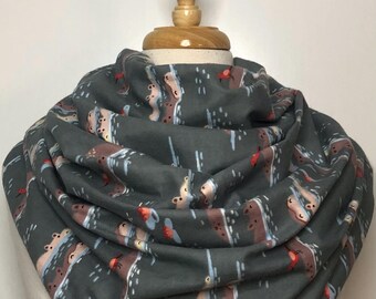Hippo Infinity Scarf, Hippopotamus Scarf, Women's Scarf, Winter Accessory, Gift for Her
