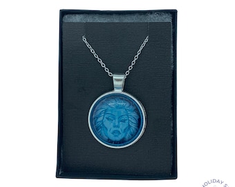 Haunted Mansion Madame Leota Necklace | Ghostly Disney Jewelry | Spooky Portrait Pendant with Gift Box