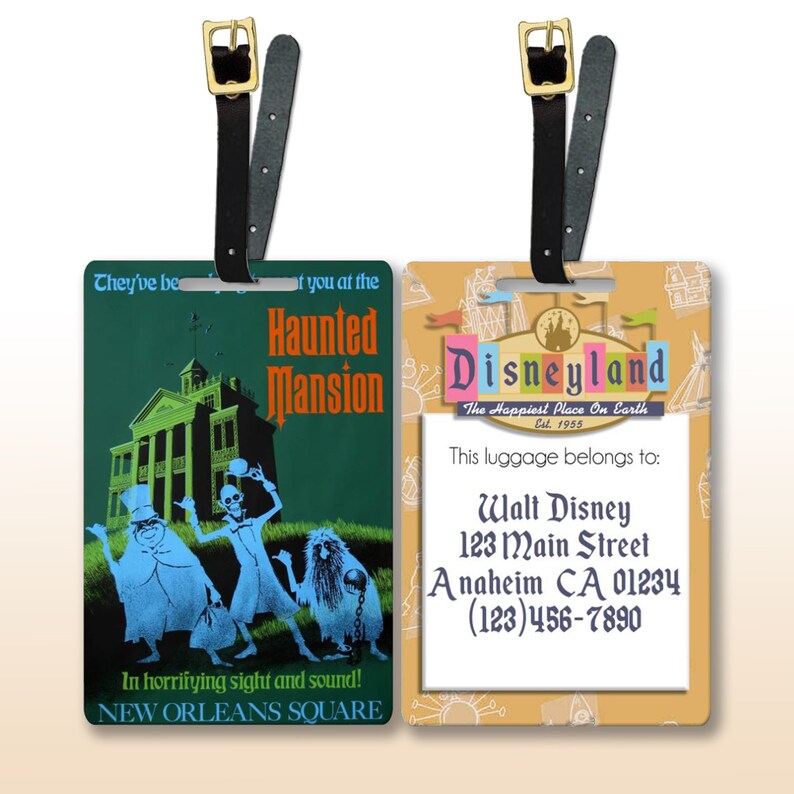 Disneyland Attraction Poster Personalized Luggage Tags w/ Etsy