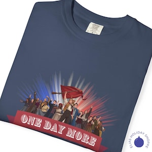 Camiseta de Los Miserables “Un día más”, camiseta de musical de Broadway, regalo para fans del teatro, camiseta con cita de Los Miserables, camiseta gráfica vintage de musical.