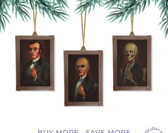 Haunted Mansion Transforming Master Gracey Portrait Halloween Ornaments-Set of (3) (Disney)
