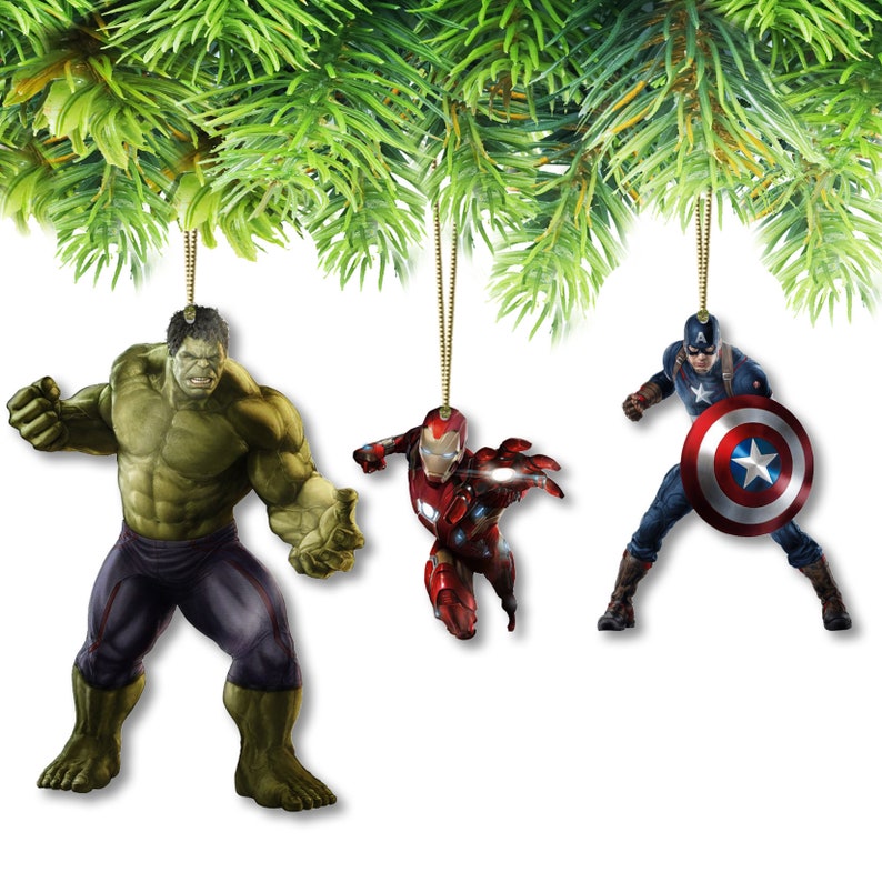 Decoration Xmas Tree Ornament Decor Avengers Captain America vs Black Widow BE