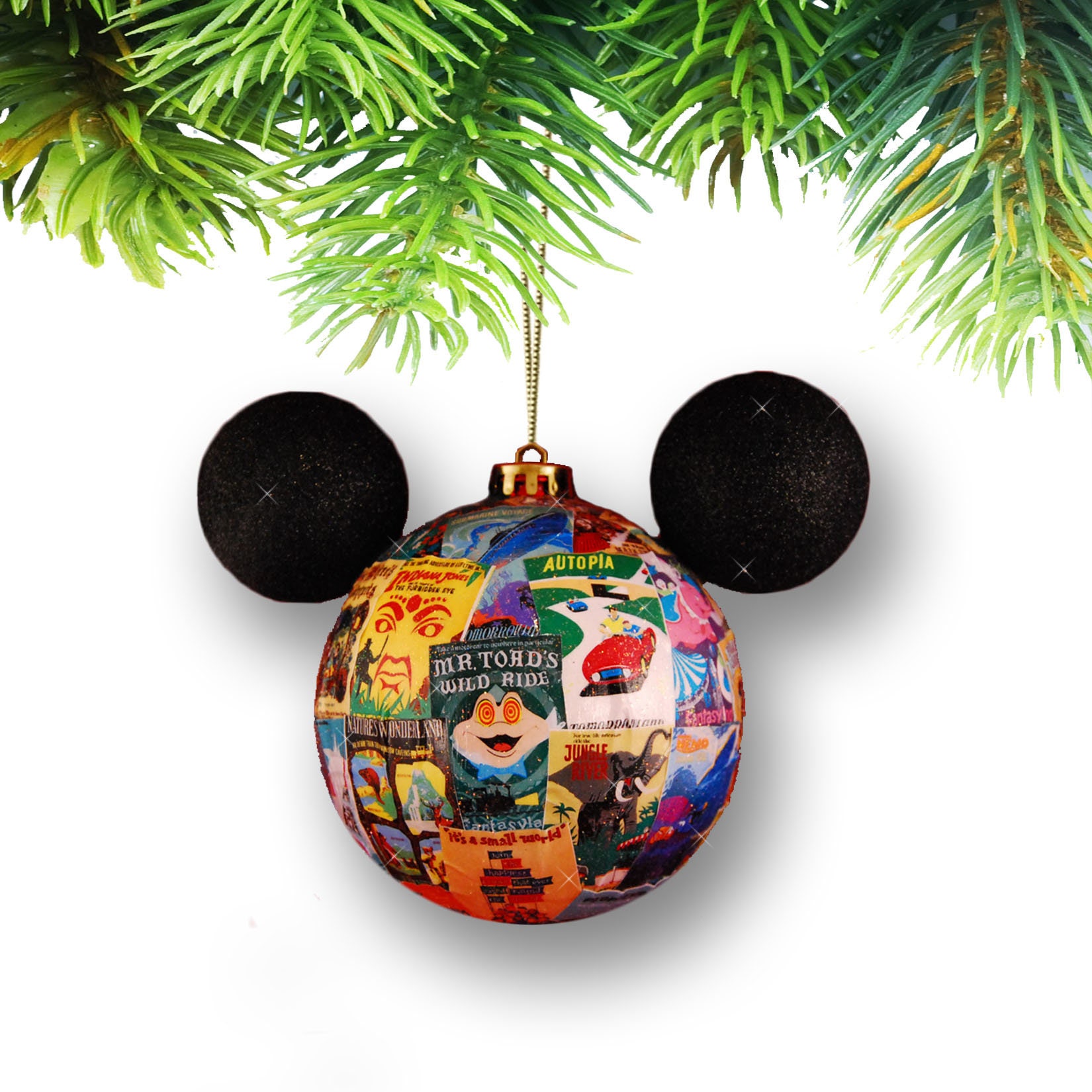 Disneyland Attraction Poster OrnamentLarge MickeyShaped Etsy