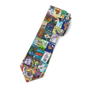 Disneyland Vintage Attraction Poster Necktie