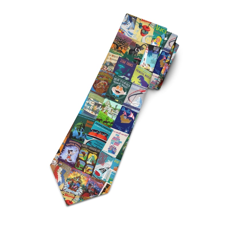 Disneyland Vintage Attraction Poster Necktie