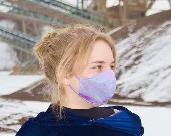 Staubmaske für Festivals Rosa Türkis Holo - hannisch