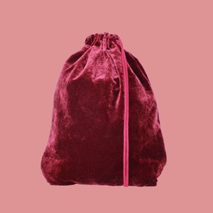 Cotton-Velvet Bordeaux Gym Bag - hannisch