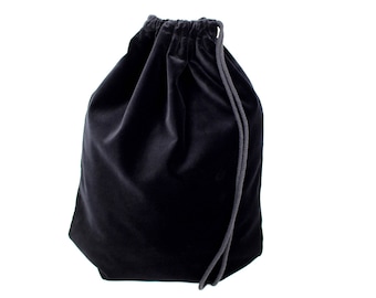 Cotton-Velvet Black Gym Bag - hannisch
