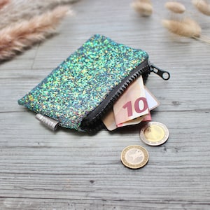 Holographic Glitter Green Small Purse hannisch image 1