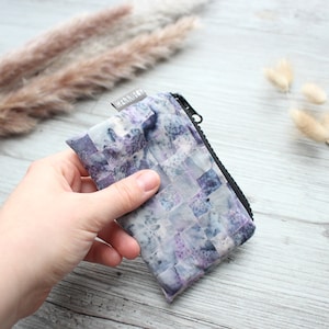 Cartera pequeña Check Batik gris azul - hannisch