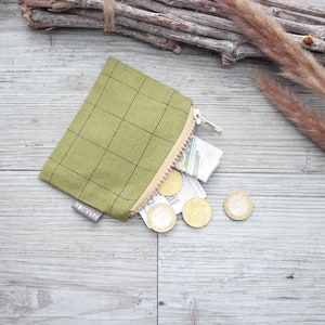 Cartera pequeña de cuadros verde humo - Hannisch