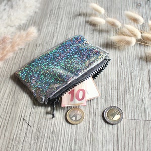 Holographic Glitter Black Small Purse- hannisch