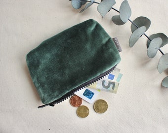 Gray Green Velvet Purse- hannisch