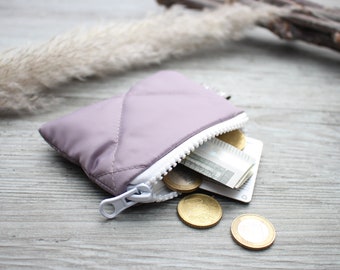 Quilted Fabric Pastel Lilac Small Purse- hannisch