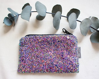 Holographic Glitter Violet Green Small Purse- hannisch