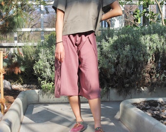 Wrap Pants 2/3 Lilac Red 100% Viscose - hannisch