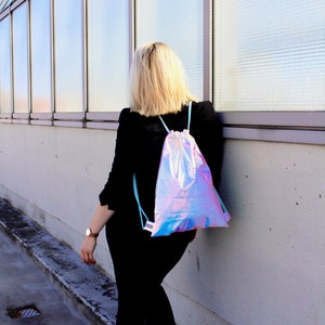 GROß Schlangen Holographic Rosa Gym Bag hannisch Bild 6