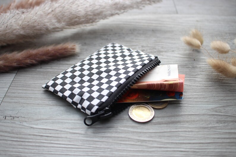 Cartera Pequeña Cuadros Negro Blanco - Hannisch imagen 5