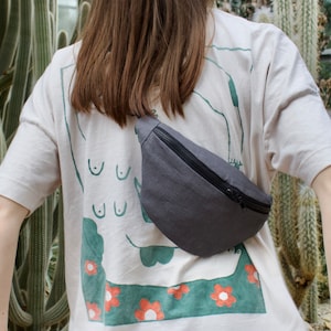 Linen Grey Bum Bag - hannisch